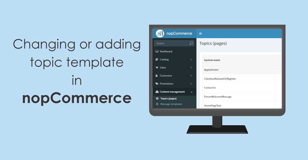 How to change or add topic template in nopCommerce