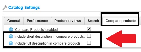 nopcommerce compare list