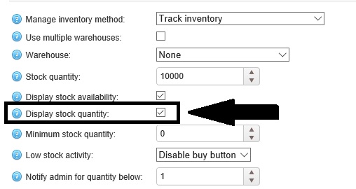 nopcommerce display stock