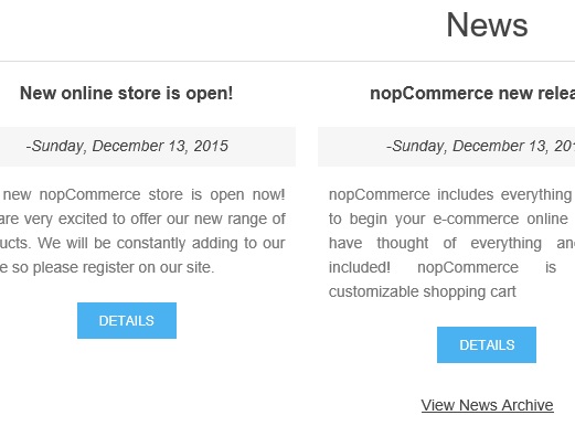 nopcommerce news