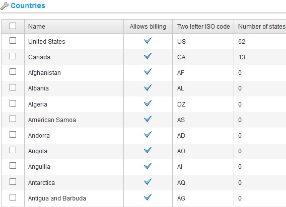 Import list of states in nopCommerce