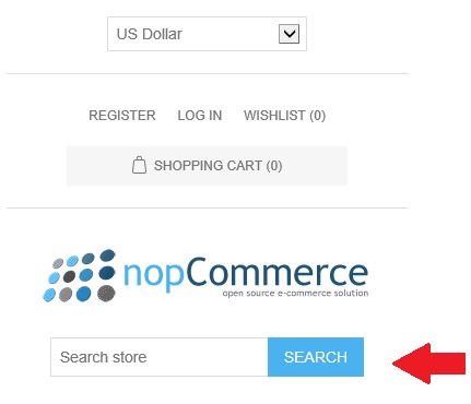 nopcommerce search button