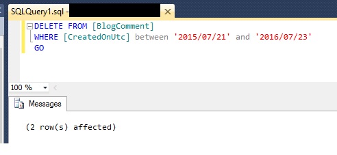 nopcommerce comments delete