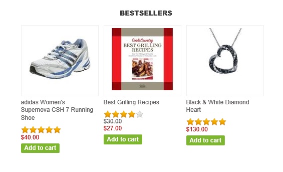 nopCommerce best sellers