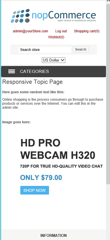 nopCommerce responsive topic