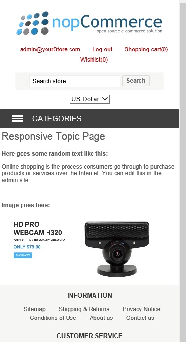 nopCommerce responsive topic